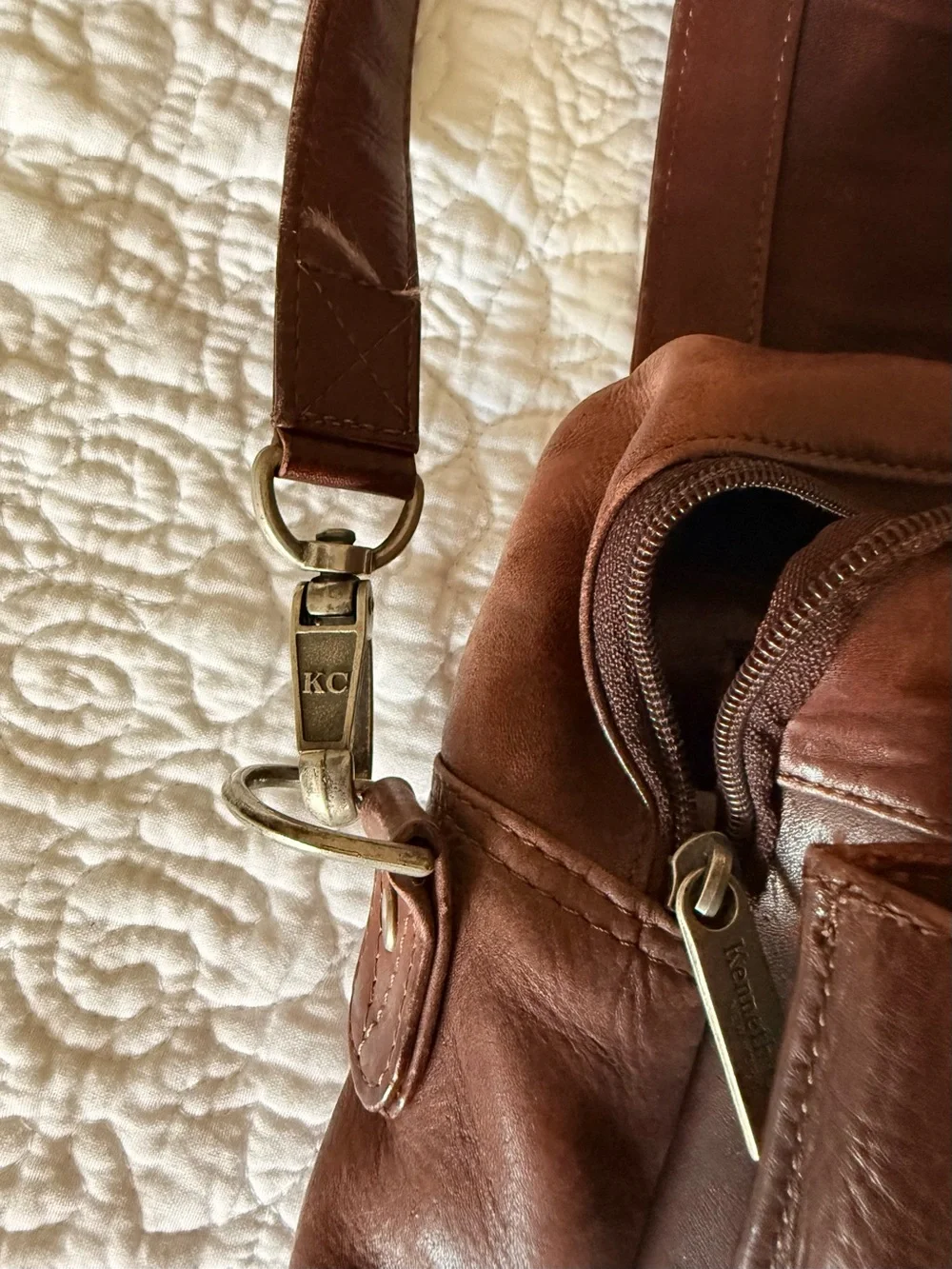 Kenneth Cole New York Brown Leather Briefcase Messenger